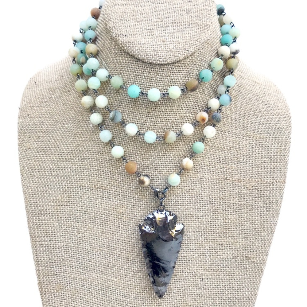 Amazonite Arrowhead Necklace